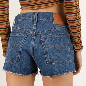 501 Levi's Women's Blue Denim Cutoff Shorts